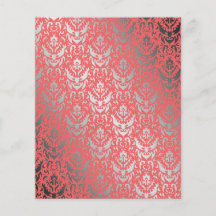 Silver Shimmer Peach Damask Elegant Woman's Flyer