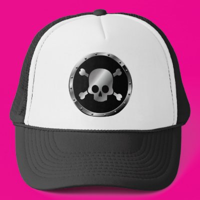 Silver Skulls in Circles of Black Hats Zazzle_hat Silver Skulls in Circles of Black Hats Zazzle_hat