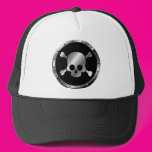 Silver Skulls in Circles of Black Hats