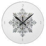 Silver Snowflake Clock