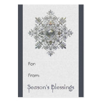 Silver Snowflake Gift Tag business cards by Hafapea Silver Snowflake Gift Tag business cards