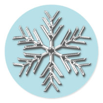 Silver Snowflake Holiday Envelope Seal Sticker by TDSwhite Silver Snowflake Holiday Envelope Seal Sticker