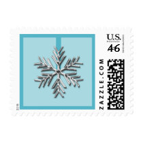 Silver Snowflake Holiday Postage Stamp