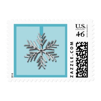 Silver Snowflake Holiday Postage Stamp stamp
