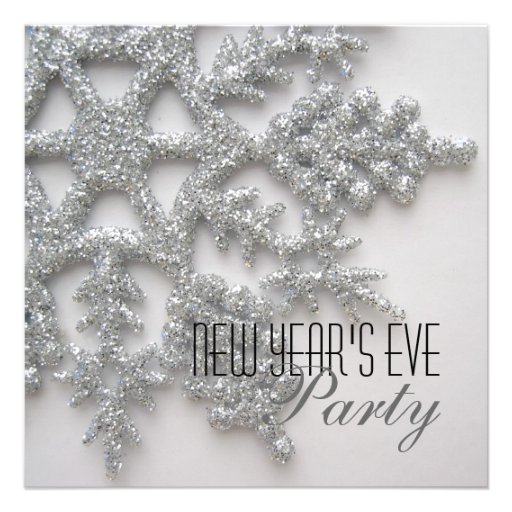 Silver Snowflake New Year's Eve Party Invitation