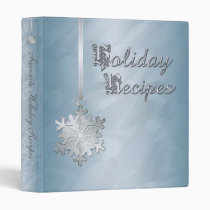 Silver Snowflake Teal Foil Holiday Recipe Binders