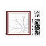 Silver Snowflake with Red Boarder Stamp