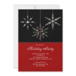 Silver Snowflakes Holiday Party Invitation