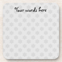 Silver snowflakes on silver background coasters