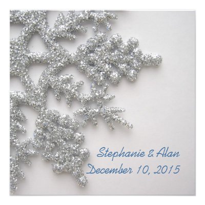 Silver Snowflakes Wedding Invitation