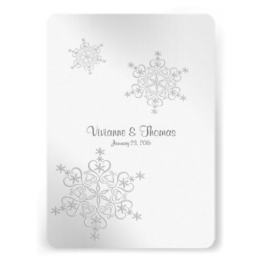 Silver Snowflakes Wedding Personalized Invitation