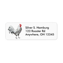 Silver Spangled Hamburg Rooster Label