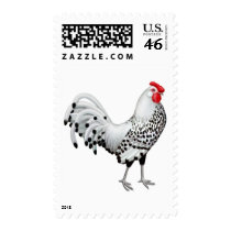 Silver Spangled Hamburg Rooster Postage
