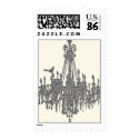 Silver Sparkle Chandelier Postage Stamps