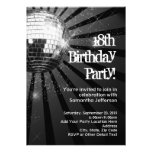 Silver Sparkle Disco Ball 18th Birthday Party invitations