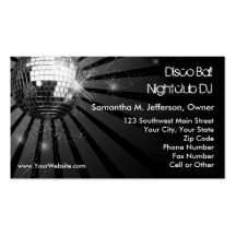 Silver Sparkle Disco Ball Party Business Card Templates