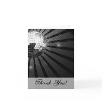 Silver Sparkle Disco Ball Party Card