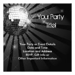 Silver Sparkle Disco Ball Party Custom Invitations