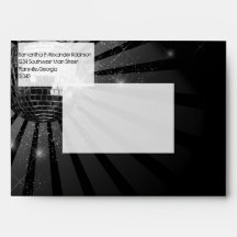 Silver Sparkle Disco Ball Party Envelopes