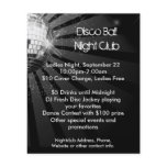 Silver Sparkle Disco Ball Party Flyer