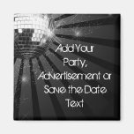 Silver Sparkle Disco Ball Party Fridge Magnets