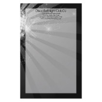 Silver Sparkle Disco Ball Party Custom Stationery