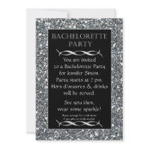Silver Sparkle Look Bachelorette Party Invitation