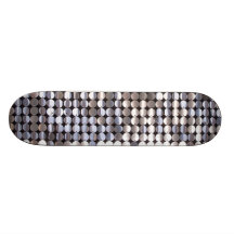 Silver Sparkling Sequin Look Skateboard