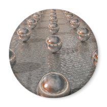 Silver Spheres Refrigerator Magnet