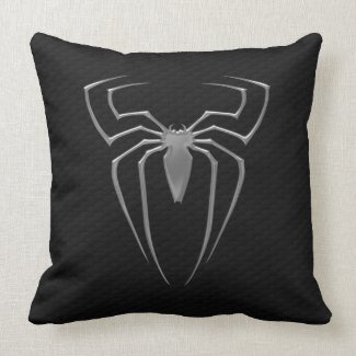 Silver Spider Black Gothic Throw Pillow mojo_throwpillow