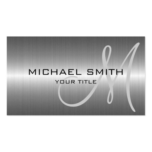 Silver Stainless Steel Metal Business Card Template (front side)