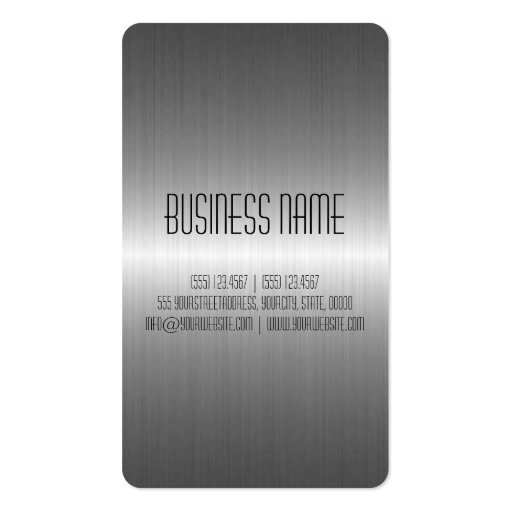 Silver Stainless Steel Metal Business Cards (back side)