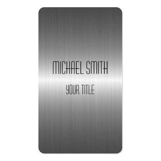 Silver Stainless Steel Metal Business Cards (front side)