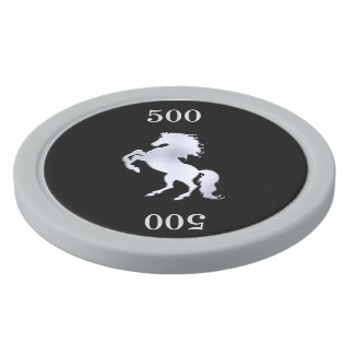 Silver Stallion Black Poker Chips