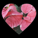 Silver Star Marble Poinsettia Heart Sticker
