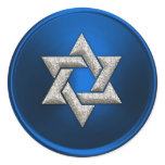 Silver Star of David Envelope Seal Sticker