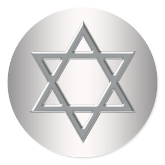 Silver Star of David Stickers