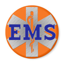 Silver Star of Life with Blue EMS Fridge Magnets