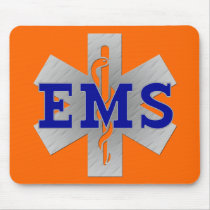 Silver Star of Life with Blue EMS Mousepads