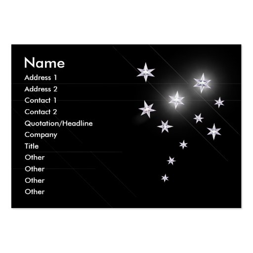 Silver Stars - Chubby Business Card (front side)