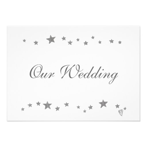 Silver Stars, Our Wedding, Invitations, Custom