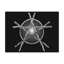 Silver Sticks Pentagram Postcard