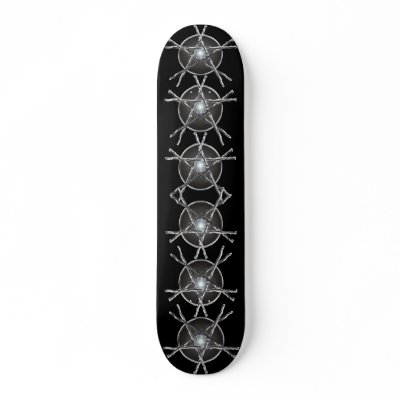 Silver Sticks Pentagram Skateboard by pentagramstar