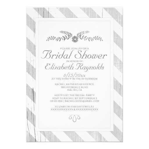 Silver Stripes Bridal Shower Invitations