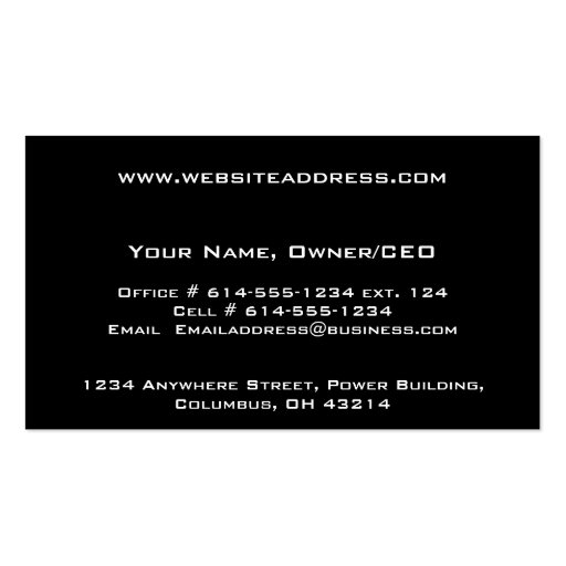 Silver Stripes Contemporary Business Cards (back side)