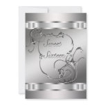 Silver Swirls Classy Sweet Sixteen Personalized Invitations