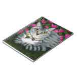 Silver Tabby Cat Garden Cat Art Notebook notebooks