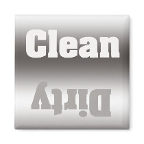 Silver Taupe Dirty Clean Magnet