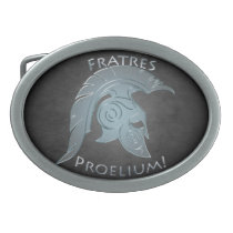 Silver To Battle Spartan Warrior Belt Buckle