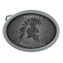 Silver To Battle Spartan Warrior Black Belt Buckle
